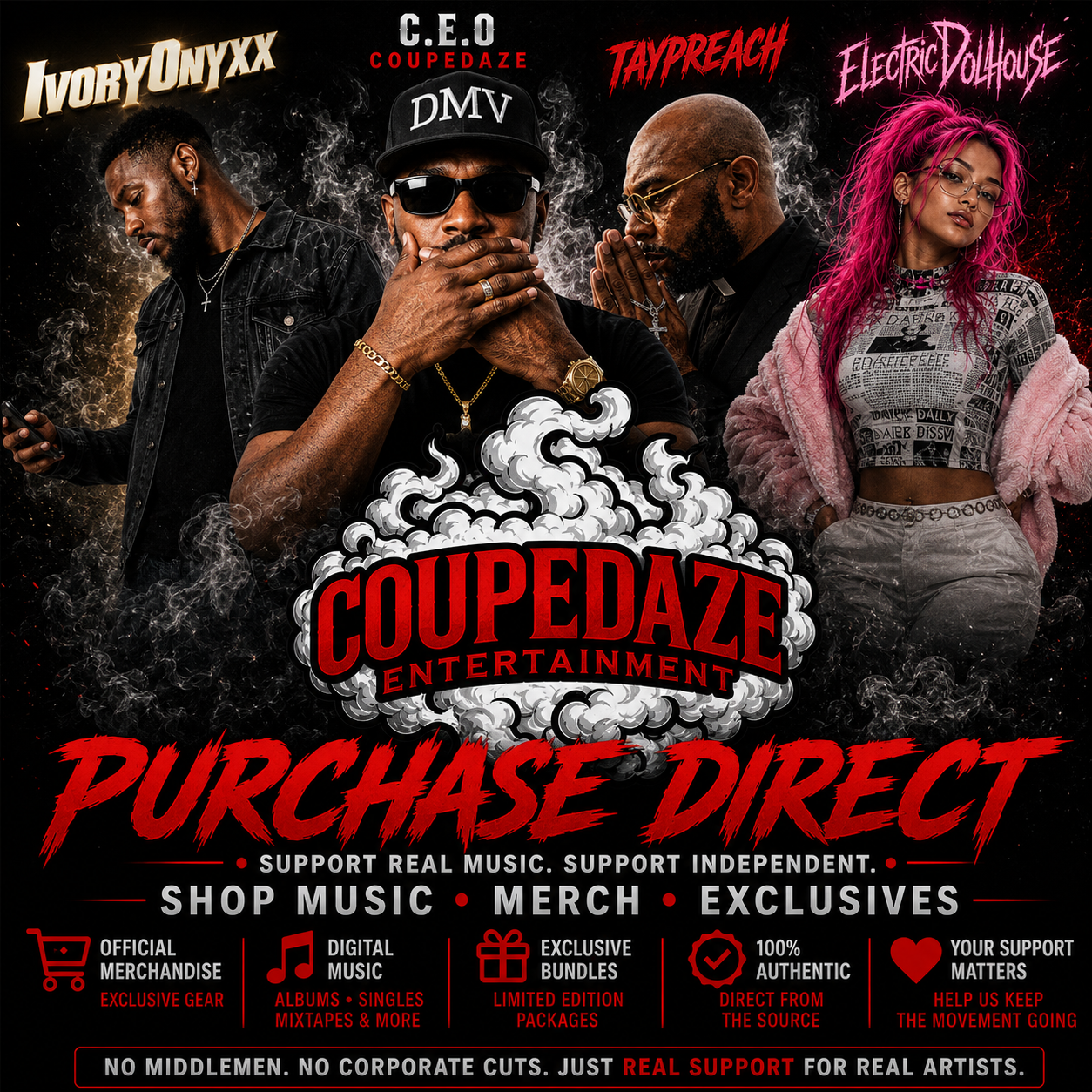CoupeDaze Entertainment — Purchase Direct. Support Real Music. Support Independent.